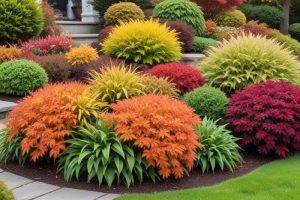 Autumn landscaping and hardscaping in New England